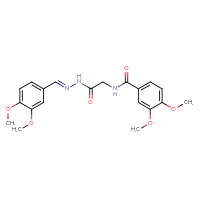 Chemical structure of N-({N'-[(E)-(3,4-dimethoxyphenyl)methylidene]hydrazinecarbonyl}methyl)-3,4-dimethoxybenzamide - CSSB20456220911