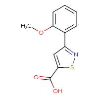 Chemical structure of 3-(2-methoxyphenyl)-1,2-thiazole-5-carboxylic acid - CSSB00012339236