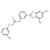 Chemical structure of N-[3-(5,7-dimethyl-1,3-benzoxazol-2-yl)phenyl]-2-(3-methylphenoxy)acetamide - CSSB00132441582