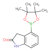 Chemical structure of 4-(4,4,5,5-tetramethyl-1,3,2-dioxaborolan-2-yl)-2,3-dihydro-1H-indol-2-one - CSSB00010239623