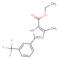 Chemical structure of ethyl 4-methyl-2-[3-(trifluoromethyl)phenyl]-1H-imidazole-5-carboxylate - CSSB00020649525