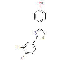 Chemical structure of 4-[2-(3,4-difluorophenyl)-1,3-thiazol-4-yl]phenol - CSSB00103158215