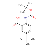 Chemical structure of 2-{[(tert-butoxy)carbonyl]amino}-5-tert-butylbenzoic acid - CSSB00116221585