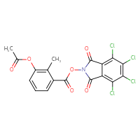 Chemical structure of 4,5,6,7-tetrachloro-1,3-dioxo-2,3-dihydro-1H-isoindol-2-yl 3-(acetyloxy)-2-methylbenzoate - CSSB20269535629