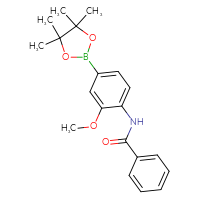 Chemical structure of N-[2-methoxy-4-(4,4,5,5-tetramethyl-1,3,2-dioxaborolan-2-yl)phenyl]benzamide - CSSB00053641103