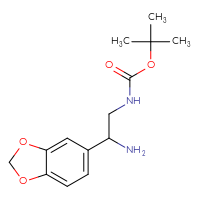 Chemical structure of tert-butyl N-[2-amino-2-(2H-1,3-benzodioxol-5-yl)ethyl]carbamate - CSSB00009876636