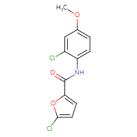 Chemical structure of 5-chloro-N-(2-chloro-4-methoxyphenyl)furan-2-carboxamide - CSSB01476015027