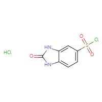 Chemical structure of 2-oxo-2,3-dihydro-1H-1,3-benzodiazole-5-sulfonyl chloride hydrochloride - CSSB00161153067