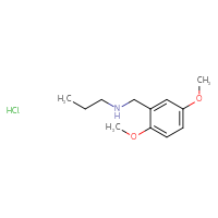 Chemical structure of [(2,5-dimethoxyphenyl)methyl](propyl)amine hydrochloride - CSSB06629246313