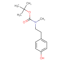 Chemical structure of tert-butyl N-[2-(4-hydroxyphenyl)ethyl]-N-methylcarbamate - CSSB00010411135