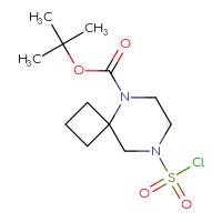 Chemical structure of tert-butyl 8-(chlorosulfonyl)-5,8-diazaspiro[3.5]nonane-5-carboxylate - CSSB06256169070