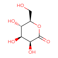 Chemical structure of (3S,4S,5S,6R)-3,4,5-trihydroxy-6-(hydroxymethyl)oxan-2-one - CSSB00016042320