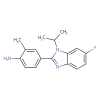 Chemical structure of 4-[6-fluoro-1-(propan-2-yl)-1H-1,3-benzodiazol-2-yl]-2-methylaniline - CSSB00000760246