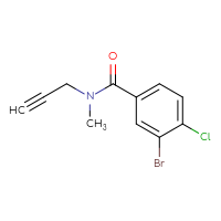 Chemical structure of 3-bromo-4-chloro-N-methyl-N-(prop-2-yn-1-yl)benzamide - CSSB00014032083