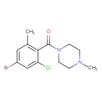 Chemical structure of 1-(4-bromo-2-chloro-6-methylbenzoyl)-4-methylpiperazine - CSSB02008156332