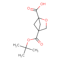 Chemical structure of 4-[(tert-butoxy)carbonyl]-2-oxabicyclo[2.1.1]hexane-1-carboxylic acid - CSSB14800563128
