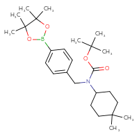 Chemical structure of tert-butyl N-(4,4-dimethylcyclohexyl)-N-{[4-(4,4,5,5-tetramethyl-1,3,2-dioxaborolan-2-yl)phenyl]methyl}carbamate - CSSB02495350422