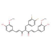 Chemical structure of (1E,6E)-4-[(3,4-difluorophenyl)methylidene]-1,7-bis(4-hydroxy-3-methoxyphenyl)hepta-1,6-diene-3,5-dione - CSSB14880533451
