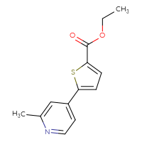 Chemical structure of ethyl 5-(2-methylpyridin-4-yl)thiophene-2-carboxylate - CSSB00020567749