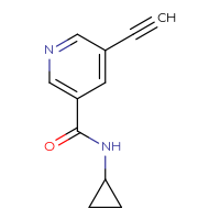 Chemical structure of N-cyclopropyl-5-ethynylpyridine-3-carboxamide - CSSB01991078409