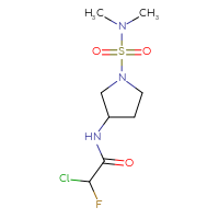 Chemical structure of 2-chloro-N-[1-(dimethylsulfamoyl)pyrrolidin-3-yl]-2-fluoroacetamide - CSSB21332125161