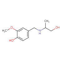 Chemical structure of 4-{[(1-hydroxypropan-2-yl)amino]methyl}-2-methoxyphenol - CSSB00011303954