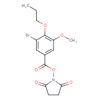 Chemical structure of 2,5-dioxopyrrolidin-1-yl 3-bromo-5-methoxy-4-propoxybenzoate - CSSB20271124065
