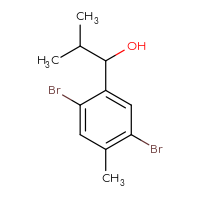 Chemical structure of 1-(2,5-dibromo-4-methylphenyl)-2-methylpropan-1-ol - CSSB00012927974