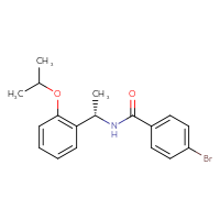 Chemical structure of 4-bromo-N-[(1S)-1-[2-(propan-2-yloxy)phenyl]ethyl]benzamide - CSSB21432544097