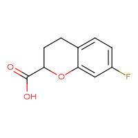 Chemical structure of 7-fluoro-3,4-dihydro-2H-1-benzopyran-2-carboxylic acid - CSSB00000099366