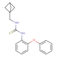 Chemical structure of 3-({bicyclo[1.1.1]pentan-1-yl}methyl)-1-(2-phenoxyphenyl)thiourea - CSSB21432494649