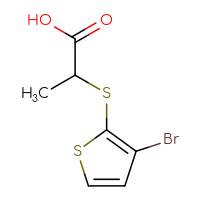 Chemical structure of 2-[(3-bromothiophen-2-yl)sulfanyl]propanoic acid - CSSB00009812762