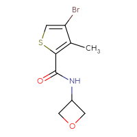 Chemical structure of 4-bromo-3-methyl-N-(oxetan-3-yl)thiophene-2-carboxamide - CSSB00067020206