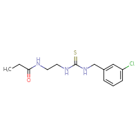 Chemical structure of N-[2-({[(3-chlorophenyl)methyl]carbamothioyl}amino)ethyl]propanamide - CSSB21432511349