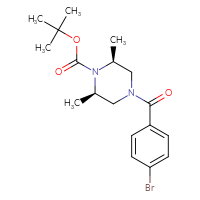 Chemical structure of tert-butyl (2R,6S)-4-(4-bromobenzoyl)-2,6-dimethylpiperazine-1-carboxylate - CSSB02156865324