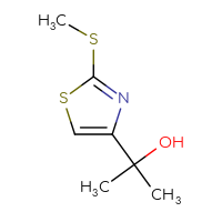 Chemical structure of 2-[2-(methylsulfanyl)-1,3-thiazol-4-yl]propan-2-ol - CSSB19257187773