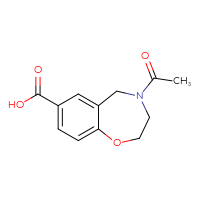 Chemical structure of 4-acetyl-2,3,4,5-tetrahydro-1,4-benzoxazepine-7-carboxylic acid - CSSB00020589664