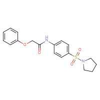 Chemical structure of 2-phenoxy-N-[4-(pyrrolidine-1-sulfonyl)phenyl]acetamide - CSSB00027793890