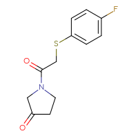 Chemical structure of 1-{2-[(4-fluorophenyl)sulfanyl]acetyl}pyrrolidin-3-one - CSSB00024069532