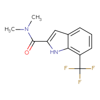 Chemical structure of N,N-dimethyl-7-(trifluoromethyl)-1H-indole-2-carboxamide - CSSB01432919597