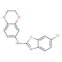 Chemical structure of 6-chloro-N-(2,3-dihydro-1,4-benzodioxin-6-yl)-1,3-benzothiazol-2-amine - CSSB00020652174