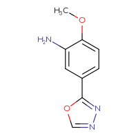 Chemical structure of 2-methoxy-5-(1,3,4-oxadiazol-2-yl)aniline - CSSB00011220556