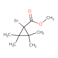 Chemical structure of methyl 1-bromo-2,2,3,3-tetramethylcyclopropane-1-carboxylate - CSSB06656000639