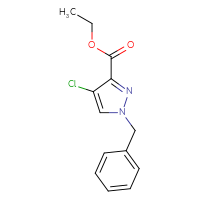 Chemical structure of ethyl 1-benzyl-4-chloro-1H-pyrazole-3-carboxylate - CSSB06655125393
