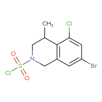 Chemical structure of 7-bromo-5-chloro-4-methyl-1,2,3,4-tetrahydroisoquinoline-2-sulfonyl chloride - CSSB21224775887