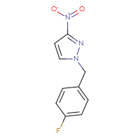 Chemical structure of 1-[(4-fluorophenyl)methyl]-3-nitro-1H-pyrazole - CSSB00010006426