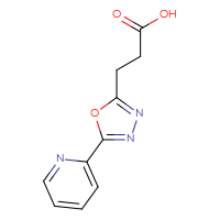 Chemical structure of 3-[5-(pyridin-2-yl)-1,3,4-oxadiazol-2-yl]propanoic acid - CSSB00000755090
