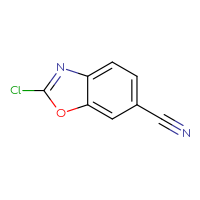 Chemical structure of 2-chloro-1,3-benzoxazole-6-carbonitrile - CSSB00015464190