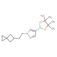 Chemical structure of 1-(2-{spiro[2.3]hexan-5-yl}ethyl)-4-(4,4,5,5-tetramethyl-1,3,2-dioxaborolan-2-yl)-1H-pyrazole - CSSB14882089942