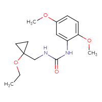 Chemical structure of 1-(2,5-dimethoxyphenyl)-3-[(1-ethoxycyclopropyl)methyl]urea - CSSB15359570812